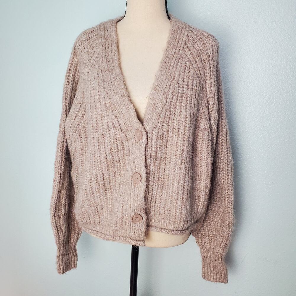Over Size Beige Chunky Sweater Size S